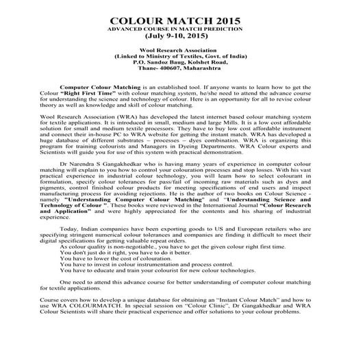 Course Content & Registration Details