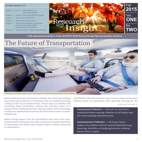 Vol 1 No 2 WVDOH RSS Newsletter