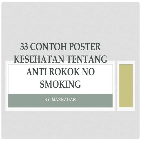 33 contoh poster kesehatan tentang anti rokok no smoking | PPTX