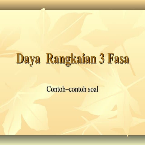 RL - Daya Rangkaian Tiga Fasa