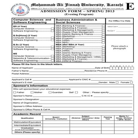 3 3 evening admission form spring 2013