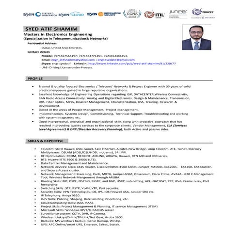 Cv Project manager & solution architect ftth | PDF
