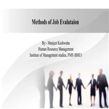 method of job evaluation
