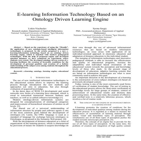 E-learning Information Technology Based on Ontology Driven Learning Engine