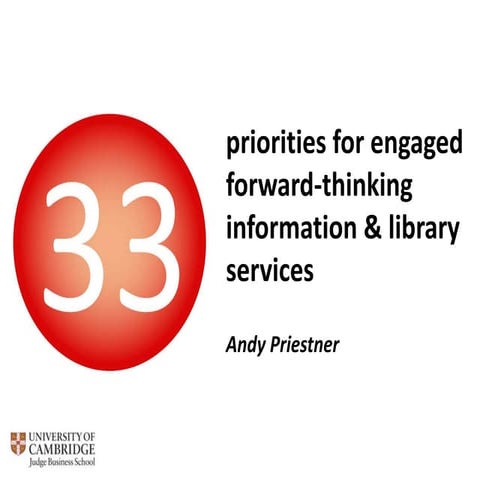 33 priorities for engaged information & library services