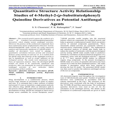 Quantitative Structure Activity Relationship Studies of 4-Methyl-2-(p-Substit...