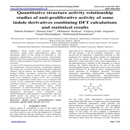 quantitative structure activity relationship studies of anti proliferative ac...
