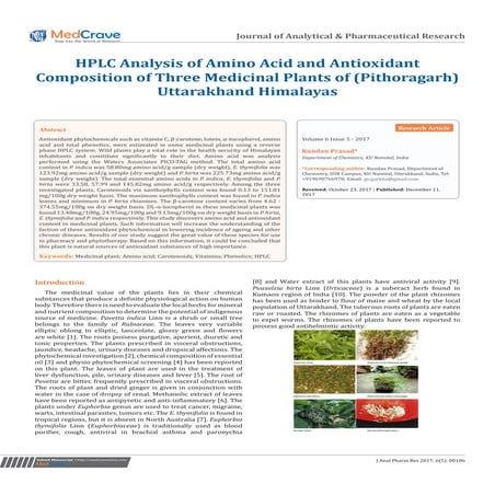 34-HPLC Analysis of Amino Acid and Antioxidant Composition of Three ...