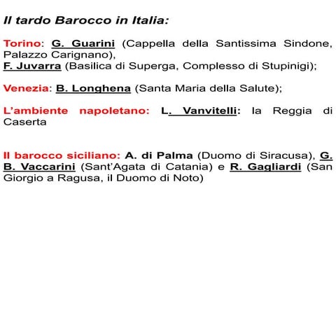 34. Il tardo Barocco in Italia