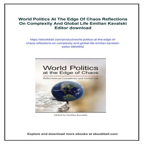World Politics At The Edge Of Chaos Reflections On Complexity And ...