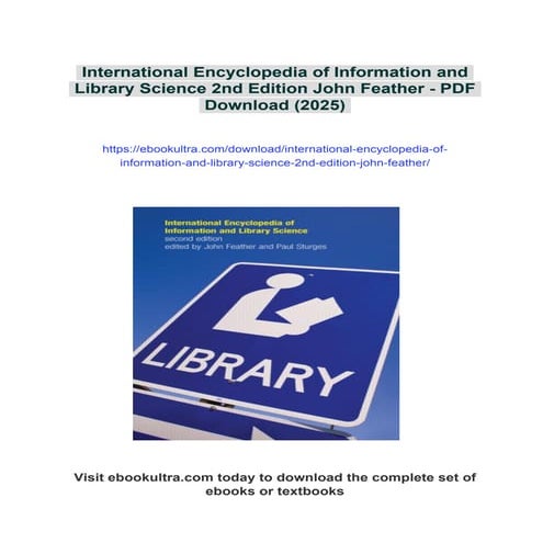 International Encyclopedia of Information and Library Science 2nd Edition Joh...