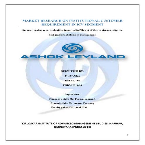 FINAL REPORT- PRIYANKA (2014-16) Roll No. 60