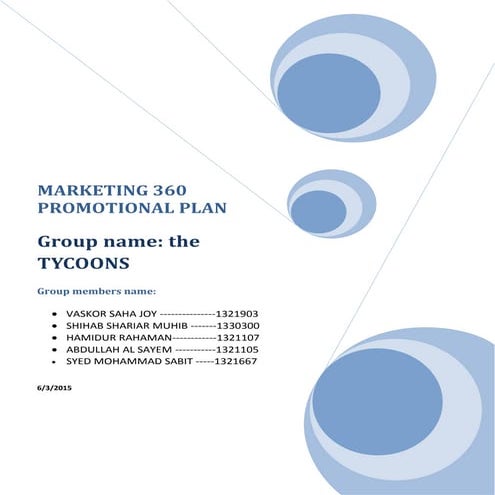 360 Marketing promotional Plan