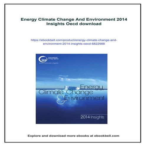 Energy Climate Change And Environment 2014 Insights Oecd