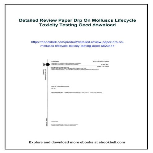 Detailed Review Paper Drp On Molluscs Lifecycle Toxicity Testing Oecd | PDF