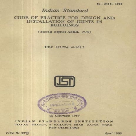 3414 code of practice for joints in buildings | PDF