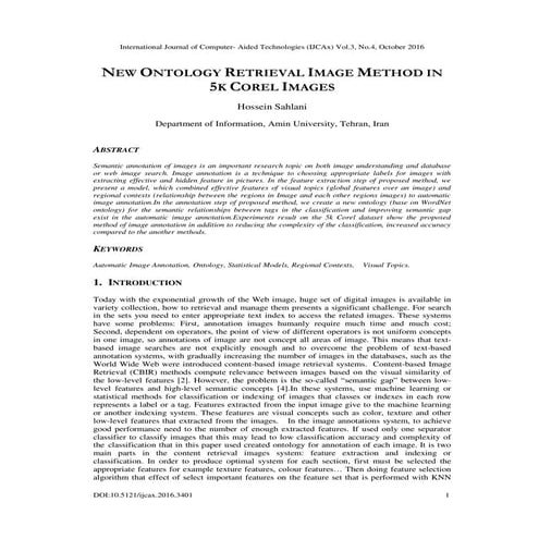 New Ontology Retrieval Image Method in 5K Corel Images