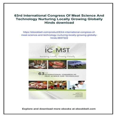 63rd International Congress Of Meat Science And Technology Nurturing ...