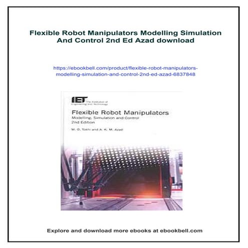 Flexible Robot Manipulators Modelling Simulation And Control 2nd Ed ...