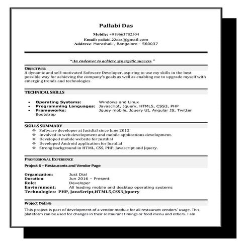 Contoh CV & Portofolio Fullstack Developer Menggunakan Bahasa Inggris | PDF