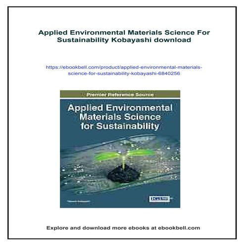 Applied Environmental Materials Science For Sustainability Kobayashi | PDF