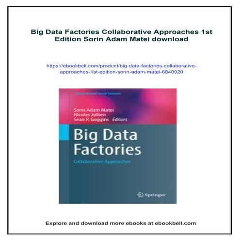 Big Data Factories Collaborative Approaches 1st Edition Sorin Adam Matei