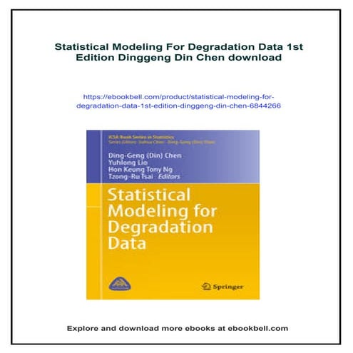 Statistical Modeling For Degradation Data 1st Edition Dinggeng Din Chen