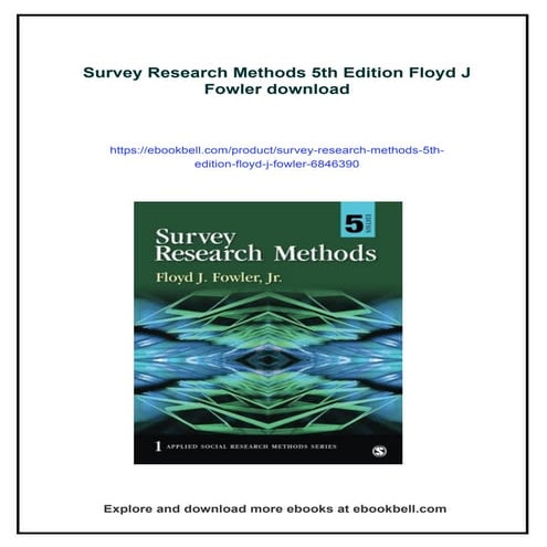 Survey Research Methods 5th Edition Floyd J Fowler