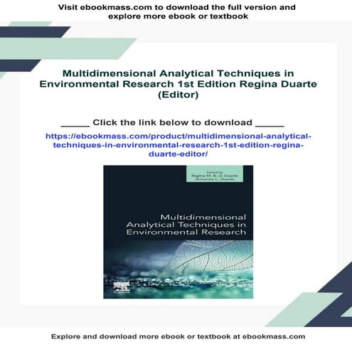 Multidimensional Analytical Techniques in Environmental Research 1st Edition ...