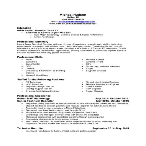 Michael Hudson Resume