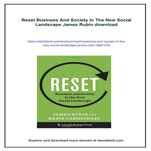 Reset Business And Society In The New Social Landscape James Rubin