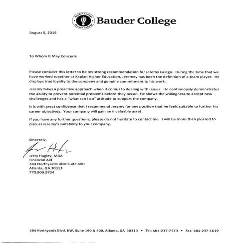 Letter of Recommendation | PDF