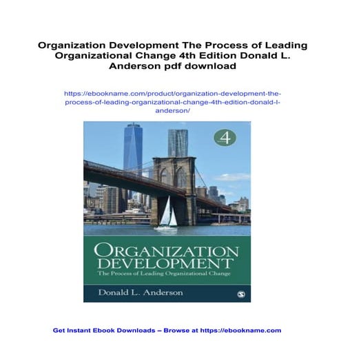 Organization Development The Process of Leading Organizational Change 4th Edi...