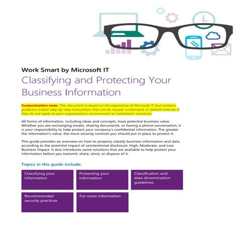 Classifying Data to Help Secure Business Information - Template fromMicrosoft