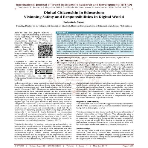 Digital Citizenship in Education Visioning Safety and Responsibilities in Dig...