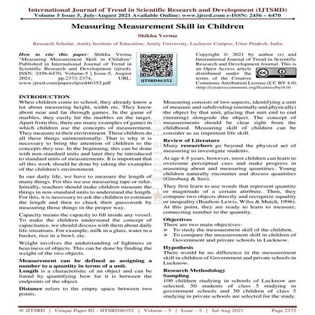 Measuring Measurement Skill in Children