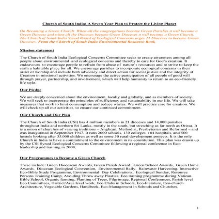 Green Churches of India