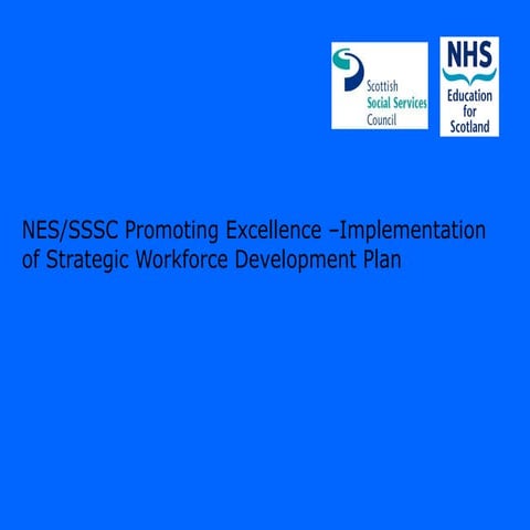 NES/SSSC Promoting Excellence –Implementation of Strategic Workforce Developm...