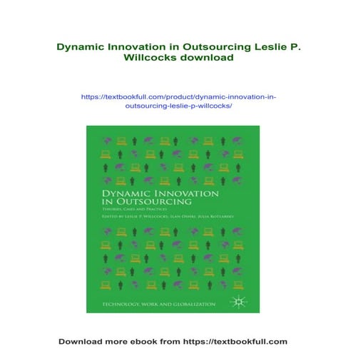 Dynamic Innovation in Outsourcing Leslie P. Willcocks | PDF