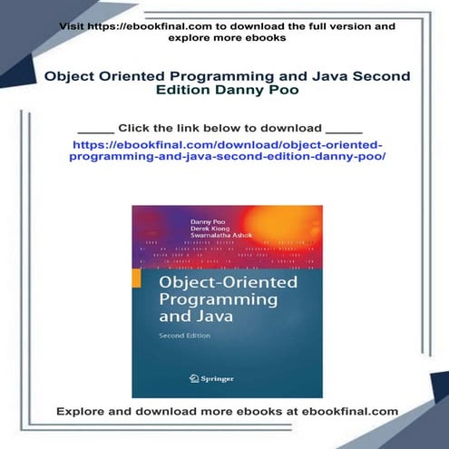 [FREE PDF sample] Object Oriented Programming and Java Second Edition ...