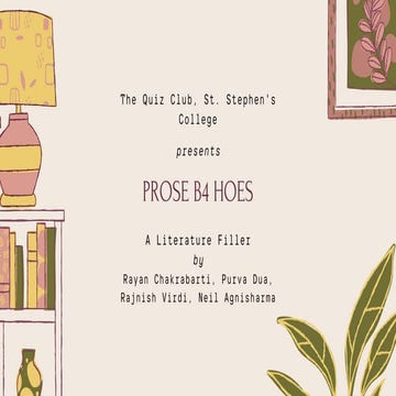 Prose b4 Hoes: A Literature Quiz (QUIZOTIC 2023)
