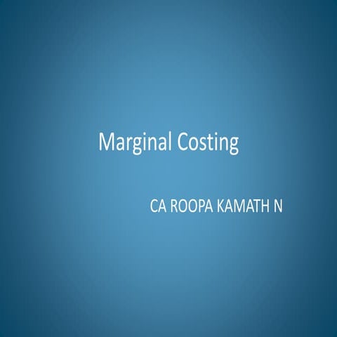 IPCC_Marginal Costing