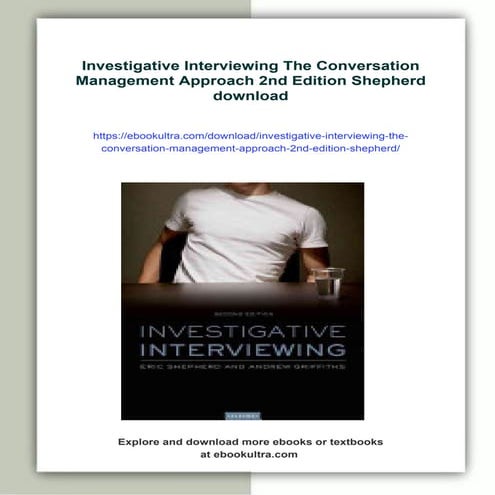Investigative Interviewing The Conversation Management Approach 2nd Edition S...