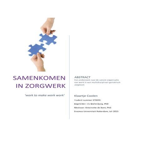 Preview sociale organisatie van werk - Klaartje Coolen