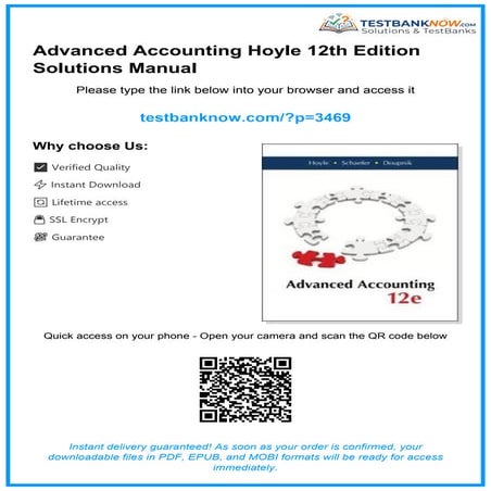 Solutions Manual for Advanced Accounting 11th Edition by Beams | PDF
