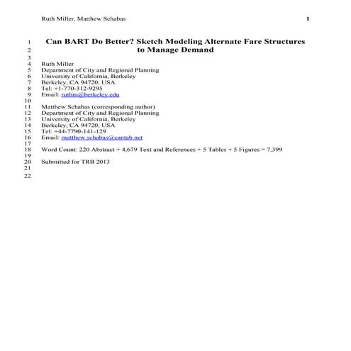 Alternative BART Fares TRB - Miller Schabas - v7F