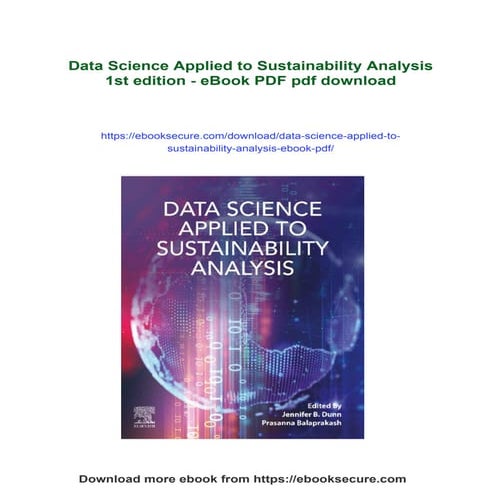 Data Science Applied to Sustainability Analysis 1st edition - eBook PDF