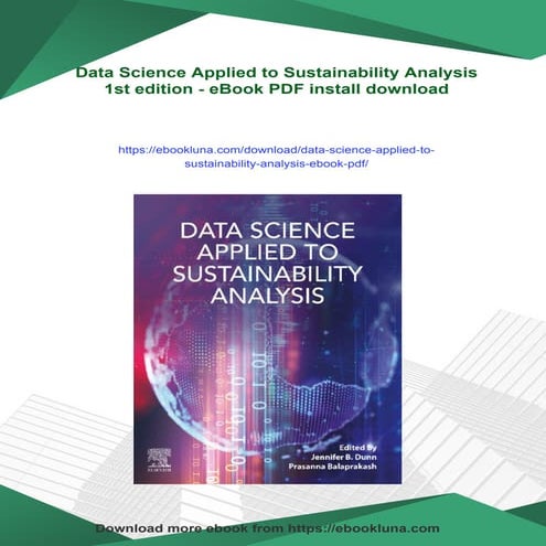 Data Science Applied to Sustainability Analysis 1st edition - eBook PDF