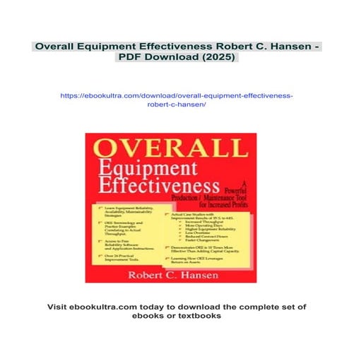 Overall Equipment Effectiveness Robert C. Hansen