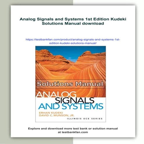 Analog Signals and Systems 1st Edition Kudeki Solutions Manual